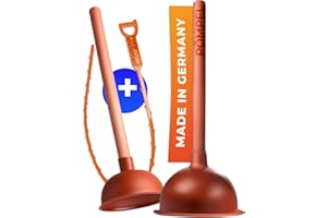Plunger set, plunger, plunger, 110 + 140 mm + drain strip, the classic for drain-free should not be missing in any household, as plunger toilet or shower drain