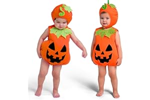 Spooktacular Creations Kostium dyni dla niemowląt, uroczy strój dyni, pomarańczowy kostium bez rękawów na Halloween na imprezę (3 do 4 lat)