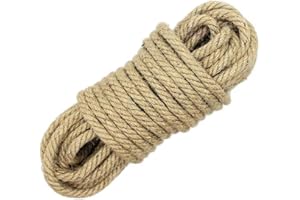 NorthPada 8 mm x 50 metri Corda di Canapa Sisal Naturale Spago Spesso e Resistente per Albero Tiragraffi per Gatti, Giardino, Rilegatura, Materiale da Imballaggio per l'artigianato