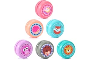 JSMTKJ Giocattolo di Yoyo, 6 Pezzi Yoyos in Legno per Bambini, Cartoon Animal Yo-Yo per Regali di Compleanno per Bambini di Classe, Regali di Comunione