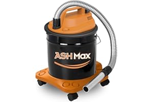 Ribimex Aspiracenere Elettrico ASHMax, con Base a 4 Ruote, Filtro HEPA, Bidone da 18 L, Potenza 1000 W, Ideale per Aspirare Ceneri Fredde da Stufe, Caminetti e Barbecue, Amazon Exclusive - PRCEN016