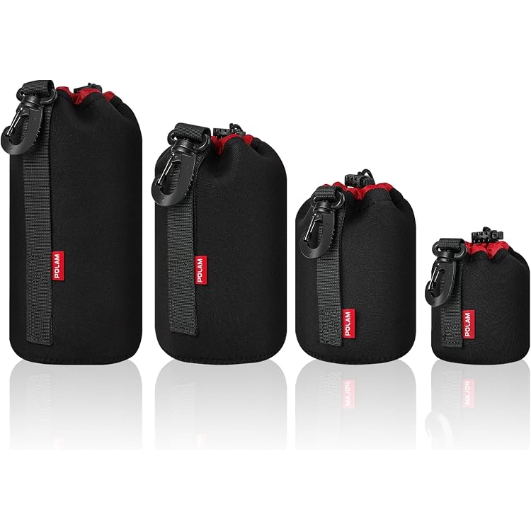 Sac De Protection Néoprène Pour Objectif Appareil Photo - Taille 10 à 28 Cm - Compatible Canon, Nikon, Sony