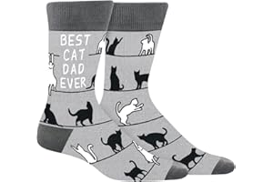 AGRIMONY Funny Socks for Men - Novelty Fathers Day Birthday Gifts for Dad from Daughter Son - Fun Happy Funky Cat Dog Socks Gift Ideas Christmas Stocking Fillers