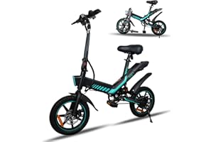 YOBACARID Bici Elettrica Pieghevole, 14" Bici Elettrica da 250W Motore 36V 10.4AH Batteria, Autonomia di 45 KM Bici Pieghevole da Città, E-Bike per Adulti E Adolescente