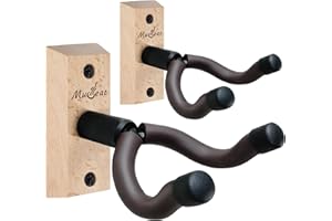 Musbeat Gitarrenhalter für Die Wand, Gitarren Wandhalterung, Wandhalterung Gitarre für Akustikgitarre, E-Gitarren, Buchenholz Gitarrenhalterung Wand, Gitarre Wandhalterung, Gitarrenhalter Wand 2 Stück