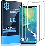 LK 3 Pack Screen Protector Compatible with Huawei Mate 20 Pro, In-Display Fingerprint Support, HD Clear Flexible TPU Film, Ca