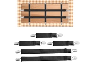 JJZGPP Tischdeckenklammern 5 Stück, Tischklammern Outdoor, Tischklammern für Dicke Tische, Elastischer Tischtuchklammern zum Befestigen von Tischdecke, Laken, Bett, Matratze oder Sofabezüge (Schwarz)