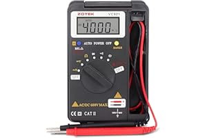 V·RESOURCING Digital Multimeter,Auto Ranging Pocket Multi Tester Battery Voltage Tester with LCD Backlight Display; Ohmmeter/Voltmeter Tester AC/DC Voltage Resistance Capacitance Frequency for Lab Home School