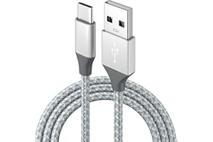BIBTIM Kabel ładowarki USB C 1M, 1-sztuka USB 2.0 Typ C Szybkie ładowanie 3A Plecione USB A do USB C 480 Mbps Transmisja danych Kompatybilna z Samsung Galaxy Sony Xperia Huawei Pixel HTC