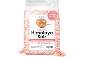‎DETOX ORGANICA Himalaya Salz 1Kg, grobes Salz für Salzmühle aus der Region Punjab Pakistan, erfrischend-aromatisches rosa Kristallsalz, Himalayasalz pink salt, auch als Badesalz und Peeling verwendbar