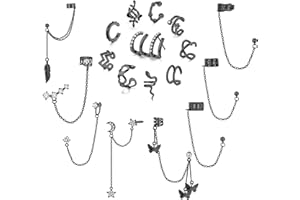 Diamday 18Pcs Ear Cuff Earrings for Women Cuff Chain Earring Clip On Helix Fake Cartilage Adjustable Wrap Cuff Earring Non Pierced