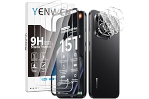 Yenwen Schutzfolie für Xiaomi 15T Pro 5G für Panzerglas, 3 Stück Displayschutz mit 3 Stück Kameraschutz Glas, 9H Schutzglas Screen, Unterstützt Fingerabdruck-ID, Handy Folie für Mi 15 T Pro mit Rahmen