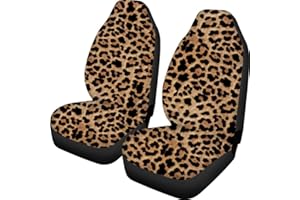 Biyejit Leopard Print Car Seat Cover Dustproof Protector Pet Cushion Case Pattern 2 Piece Set Vehicle Auto Accessories Universal Fit Truck More Automobiles