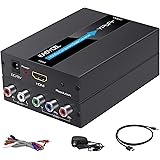 HDMI to Component Converter with HDMI and Component Cables, EASYCEL Aluminum 1080P HDMI to RGB/YPbPr/5RCA Scaler Converter, H