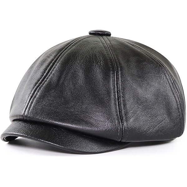 Chapeau Newsboy (Casquette Plate) En Cuir PU - Style Vintage Gatsby Pour Homme Et Femme - Tour De Tête 58-61 Cm - 11