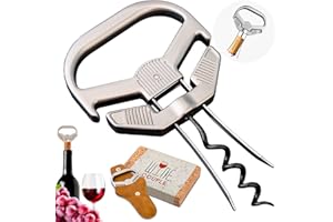 ZONSUSE Tire Bouchon pour Vieux Vins,Ah So Ouvre Bouteille de Vins, Décapsuleur pour Bouteille de Vin,Tire-Bouchon Double Prong,Idee Cadeau Original pour Amateurs de Vins Agés (Classique)