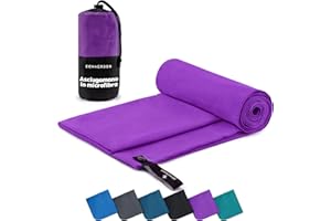 Zenacross Asciugamano Palestra 200 x 100 cm con Borsa per il Trasporto - Asciugamano Microfibra a Rapida Asciugatura e Versatile - Telo Palestra Taglie XXL - Viola