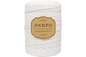 DXRPO Macrame Corda 3 mm x 300 m, macramè Filo Naturale, Macrame Corda per Appendiabiti per Fiori in Macrame, Home Decor Camera da Letto e Decorazioni Nuziali (Bianco)