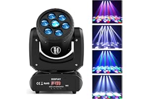 WZYBUTA Cabeza móvil Luz discoteca 120W Luces LED Discoteca DMX 512 Iluminacion DJ Luces Fiesta16/18 CH para Discoteca Club Bar Show Strobe Light