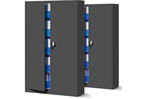 Jan Nowak Set di 2 Armadio da Ufficio XXL C001 II Archivio per Officina in Metallo Verniciato a polvere Chiudibile 185 cm x 115 cm x 40 cm (Antracite)