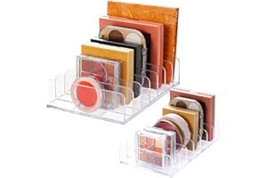 ‎LUXSPIRE Luxspire Lidschatten Organizer Kosmetik, 2 Stück Schminke Organizer Make up Organizer Puder Palette Acryl Organizer Schminkbehälter für Rouge Schminktisch zubehör Lidschatten Aufbewahren,Transparent