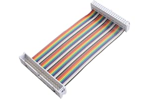 ZDE GPIO - Cavo piatto arcobaleno a 40 poli, 10 cm, compatibile con Raspberry Pi 5, 4B, 3, 2, modello B B+ (da maschio a femmina)