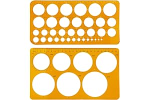 Eurtes 2 Stück Kreis Schablone Vorlage, Kreisschablone zum Zeichnen, Quilling Lochschablone Transparent Orange, Kreis Lineal Zum Malen Für Zeichenhilfen