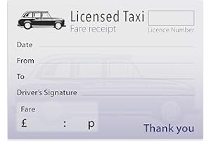 THE WORCESTERSHIRE STATIONERY COMPANY Taxi receipt pads, pack of 10, (500 receipts per pack), Design 2