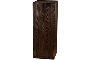 Decorativo Colonna in legno, colonna rustica, decorazione in tronco d’albero, supporto portacandele da pavimento, colonna per fiori in legno, stabile e durevole, noce scuro, 80x30x30 cm