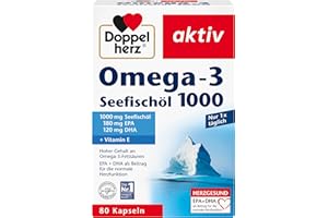 ‎DOPPELHERZ Doppelherz Seefischöl Omega-3 1000 - EPA und DHA als Beitrag für die normale Herzfunktion - 80 Kapseln (1er Pack)