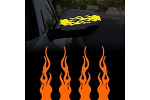 TOMALL Adesivo riflettente a fiamma, per auto, moto, skateboard, laptop, decorazione fai da te (arancione)