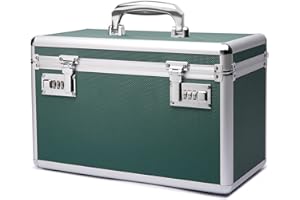 HEWEI WORKS Boîte à médicaments à preuve de bébé avec serrure à combinaison, 37,8 x 22,3 x 23,8 cm, boîte de premiers soins vide, boîte polyvalente, incluse dans un petit porte-bagages portable (vert) (vert)