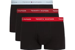 Tommy Hilfiger Calzoncillos bóxer Trunks Hombre Pack de 3 con Cintura con Logotipo