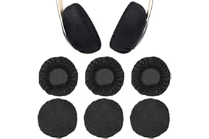 GVEYIQK 6 Pezzi Cuscinetti per Cuffie, Copri Cuffie Elastici Lavabili, Copri Orecchie per Cuffie in Tessuto Flessibile, Protezione dal Sudore per Palestra, Gioco (Nero)