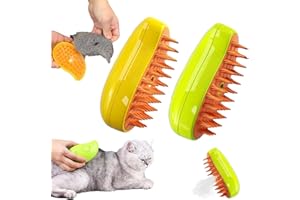 HOIDOKLY Steamy Brush Cat Brosse à vapeur 3 en 1 pour chat avec spray vapeur pour chat Massage Self Cleaning Steamy Cat Brosse de toilettage pour chats à poils longs (vert + annuel)