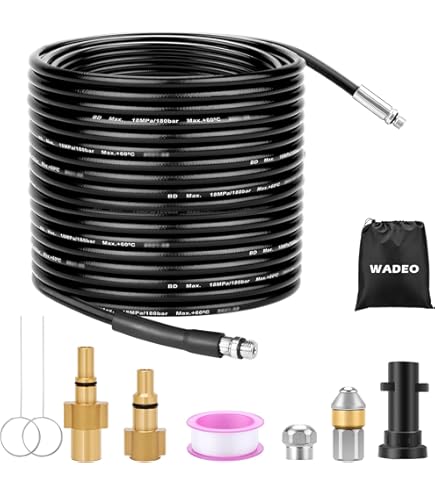 Kit De 4 Tuyaux De Nettoyage De Canalisations Pour Kärcher/Kränzle (Easy!Lock) - Buses Rotatives Et Normales - 20 M