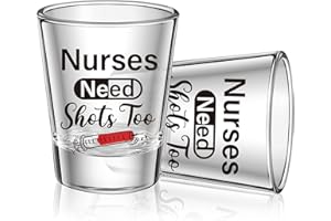 Patelai Nurse Need Shots Too, Regalo Divertido de Cristal para Mujeres y Enfermeros Regalo de Mamá Hermana o Amiga para Estudiante de Enfermería Fiesta del Día de Enfermeras 2 oz