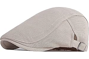BIGOCO Gorra Boinas Plana Respirable Hombre,Gorras Irlandesa Ajustable Cabbie Gatsby Cap,Newsboy Casquillo Sombreros,Clásico Flat Cap con Visera Sombrero