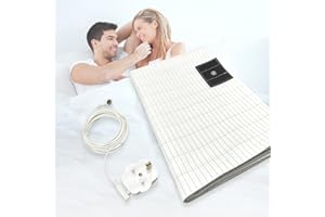 Swetfela Sábana de cama de puesta a tierra, tapete de tierra del Reino Unido, tapete de conexión a tierra con 10% fibra de plata y 90% algodón orgánico, bienestar natural y tapete de energía de la