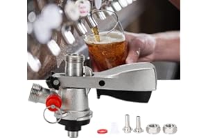 BODYGAD Cabezal De Grifo Con Cierre De Barril, Cabezal De Grifo Con Tapa De Barril Rosca G5/8 Barril Plano Tipo A Grifos De Cerveza De Barril De ElaboracióN De Cerveza Grifo De Cerveza De Acero Inoxidable 304