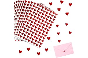 GEBETTER 1170Pcs Mini Pegatinas Corazones Pequeños Rojos 10 Hojas, Decoración Regalos San Valentín Boda Aniversario Adorno Corazón Tarjetas Sobres Manualidades Scrapbooking Álbum Recortes (Rojo)