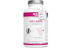 ‎MEDICAL BEAUTY COSMETICS Kollagen Hyaluronsäure Komplex - 1000 mg mit dem Superfood Gojibeere und Grüntee - 180 Kapseln vom Weiderind. Premium Kollagen Hydrolysat mit Biotin, Selen, Zink, C, B2 und B3 - MB Cosmetics