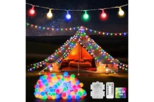 JXLEDAYY 12M 100 LED Christmas Lights Battery Fairy Lights Indoor Outdoor Globe String Lights Waterproof with Remote 8 Modes for Outside Tree Garden Patio Party Bedroom Wedding Xmas Decorations-Multicolored