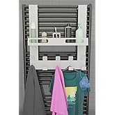 Risingmaber Beyaz Raflı Havlupan Askısı Banyo Petek Askısı ve Raflı Havlu Askılığı, Banyo Peteği Askılığı MT105B