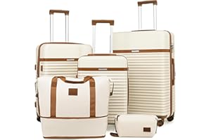 Joyway Set de Valises 5 PCS, Ensemble Bagages - 20/24/28'', Valise de Voyage Grand Espace, Roues Pivotantes à 360° Serrure TSA et Léger Durables Comprenant 1 Trousse de Toilette 1 Sac