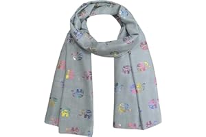 World of Shawls New Ladies Womens Glitter Foil Sparkle Print Scarf Scarves