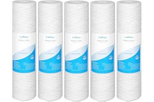 Lafiucy Cartucho de filtro de agua de sedimentos de heridas de 50 micrón, paquete de 5, para filtración de sedimentos de toda la casa de 10 x 2,5 pulgadas
