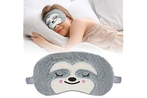 ACWOO Sovmask barn, söt 3D fluffig djurögonmask, ludd karikatyr sova rolig nyhet ögonskydd, sovmask gåvor, sovmask för barn v