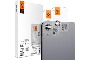 Spigen Glas.tR EZ Fit Optik Pro Kameraschutz kompatibel mit iPad Air 11 Zoll M3/M2 (2025/2024), iPad Air 13 Zoll M3/M2 (2025/2024), 2 Stück, Space Grau, Individuelle Objektive, 9H Härte Folie