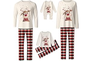 C'EST TT Weihnachts Pyjama Family Set Damen Herren Kinder Christmas Pajamas Langarm Weihnachtspyjama Lang Weihnachtsoutfit Familienoutfit Familienpyjama
